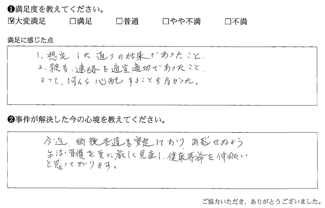 報告、連絡も適宜適切であったこと